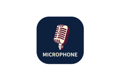 Vintage microphone icon logo design with dark blue backgroun Product Image 1