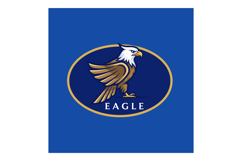 Eagle logo design with blue background and golden outline in Product Image 1