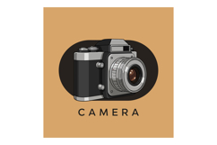 Vintage camera illustration with detailed lens and shutter b Product Image 1