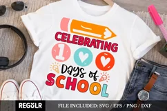 Celebrating 100 days of school Svg, 100 Days Svg Design Product Image 1