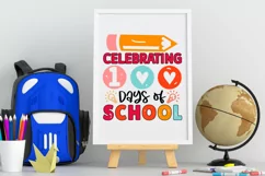 Celebrating 100 days of school Svg, 100 Days Svg Design Product Image 3