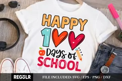 Happy 100 days of school Svg, 100 Days Svg Design Product Image 1