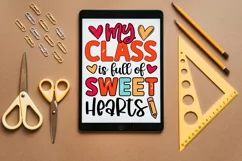 My class is full of sweet hearts Svg, 100 Days School SVG Product Image 4