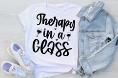 Therapy in a glass Svg, Wine Lover Svg, Funny Wine Product Image 3