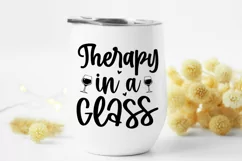 Therapy in a glass Svg, Wine Lover Svg, Funny Wine Product Image 2