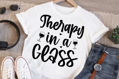 Therapy in a glass Svg, Wine Lover Svg, Funny Wine Product Image 5