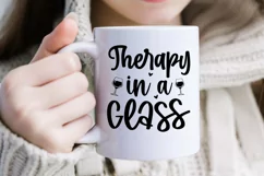 Therapy in a glass Svg, Wine Lover Svg, Funny Wine Product Image 4