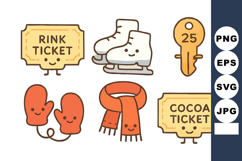 Cute winter accessories and tickets including mittens scarf Product Image 1