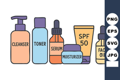 Skincare Products Cleanser Toner Serum Moisturizer SPF Face Product Image 1