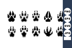 Animal paw prints vector set with various wildlife and domes Product Image 1
