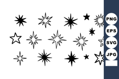 Various Simple Black Star Shapes Vector Design Elements for Product Image 1