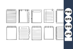 Spiral bound notebook pages with various lined and blank des Product Image 1