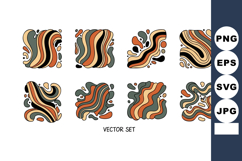 Abstract retro wave style vector set with earth tone colors Product Image 1