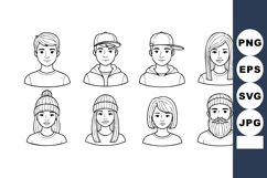 Diverse young people headshots with varied hairstyles and he Product Image 1