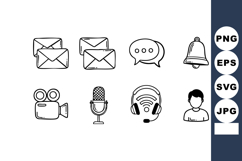 Communication and media icons set with envelopes chat bubble Product Image 1