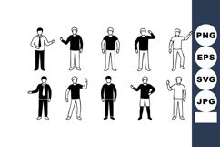 Set of male character poses with casual and formal styles ex Product Image 1