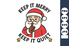 Santa Claus with finger on lips gesture Keep It Merry Keep I Product Image 1