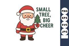 Santa Claus holding small Christmas tree with cheerful holid Product Image 1