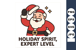 Santa Claus holding hat cheerful holiday spirit expert level Product Image 1