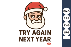 Santa Claus face with red hat and white beard caption try ag Product Image 1