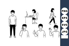 Young man performing daily activities including walking, tal Product Image 1