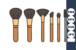 Makeup brushes with different shapes and sizes for cosmetic Product Image 1