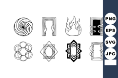 Abstract geometric shapes vector set featuring spiral, arche Product Image 1