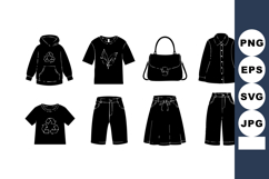 Clothing silhouettes collection with hoodies t-shirts pants Product Image 1