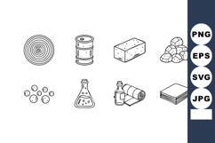 Industrial raw materials and chemical components vector icon Product Image 1