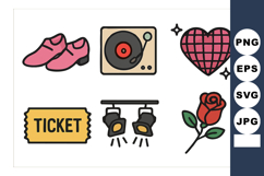 Dance shoes vinyl record heart ticket stage lights rose roma Product Image 1