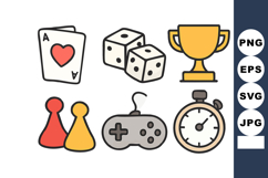 Game elements with playing cards dice trophy pawns controlle Product Image 1