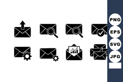 Email icons set for communication and digital message manage Product Image 1