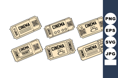 Cinema tickets vector set with various designs and ratings f Product Image 1
