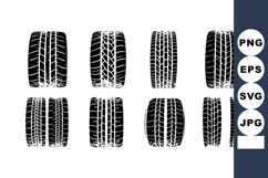 Tire tread patterns vector set for automotive design and rep Product Image 1