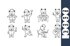 Cute cartoon cat characters performing different activities Product Image 1