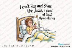 Humorous Illustration Of A Sleepy Woman Sublimation Product Image 1