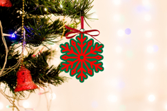 Bundle 12 Snowflake Christmas Ornament Laser Cut Files SVG Product Image 5