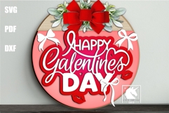 Happy Galentine&#039;s Day Door Hanger SVG Product Image 1