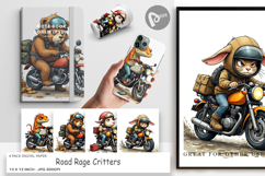 Digital Paper Road Rage Critters Product Image 1