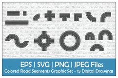 Road Segments in Color Clipart Bundle Product Image 1