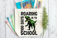 Roaring In To 100 Day of School SVG, School SVG Design Product Image 2
