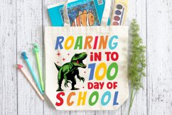 Roaring In To 100 Day Of School SVG, School SVG Design Product Image 3