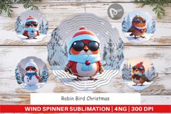 Wind Spinner Robin Bird Christmas Product Image 1