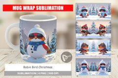 Mug Wrap Design Robin Bird Christmas Product Image 1