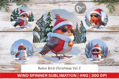 Wind Spinner Robin Bird Christmas Product Image 1