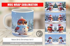 Mug Wrap Design Robin Bird Christmas Product Image 1