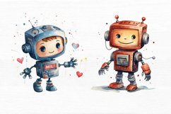 Robot Boy Watercolor Sublimation clipart Product Image 4