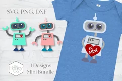 Robot SVG PNG DXF Cut File Valentine Love Machine Kids Product Image 1