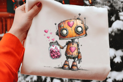 Robot Digital Valentine's Day Clipart Product Image 2
