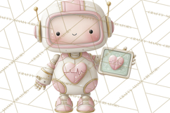 Robot Valentine Clipart PNG Futuristic Couple Mechanic Love Product Image 4
